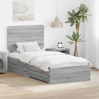 Struttura del letto Grigio Sonoma 90 x 190 cm Legno multistrato | homemem39