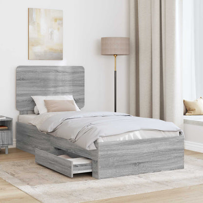 Struttura del letto Grigio Sonoma 90 x 190 cm Legno multistrato | homemem39