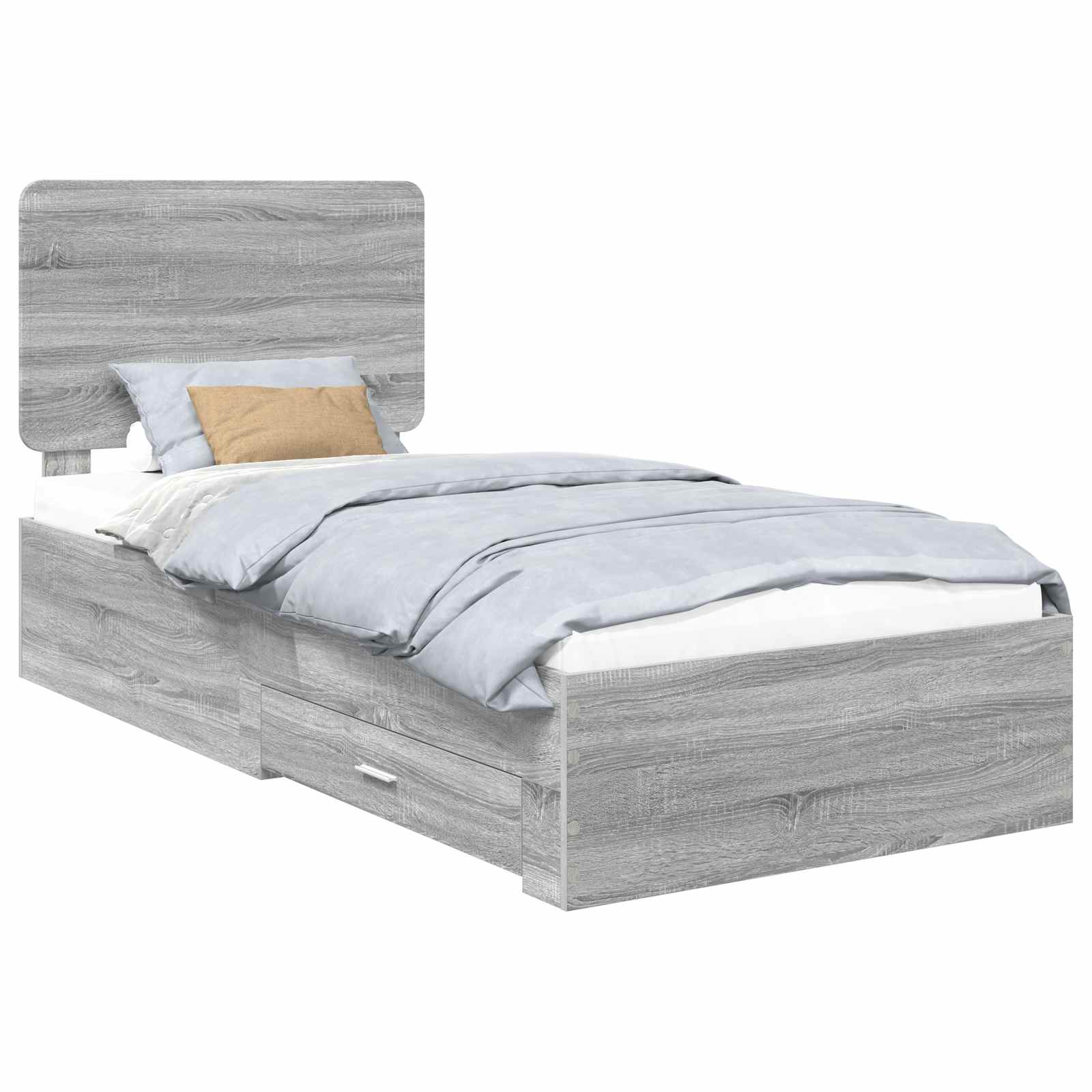 Struttura del letto Grigio Sonoma 90 x 190 cm Legno multistrato | homemem39
