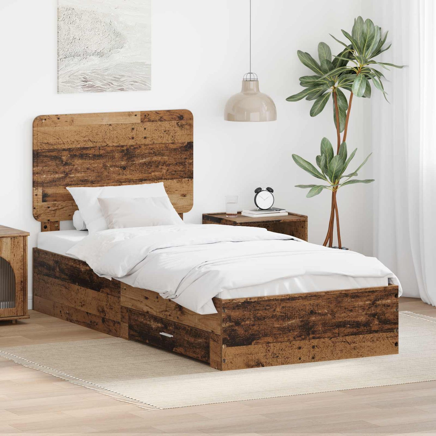 Struttura del letto Legno vecchio 90 x 190 cm Legno multistrato