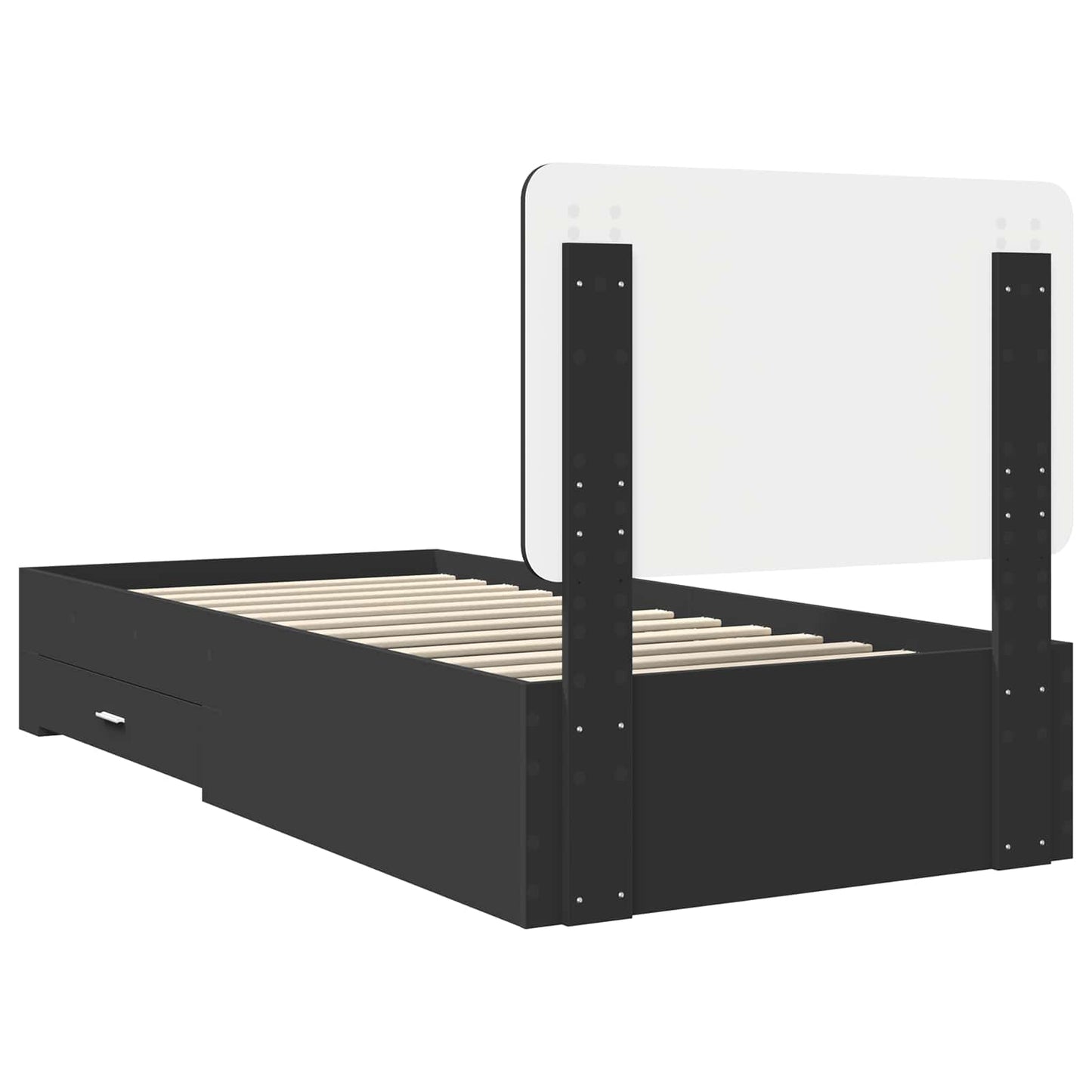 Struttura del letto Nero 75 x 190 cm Legno multistrato | homemem39