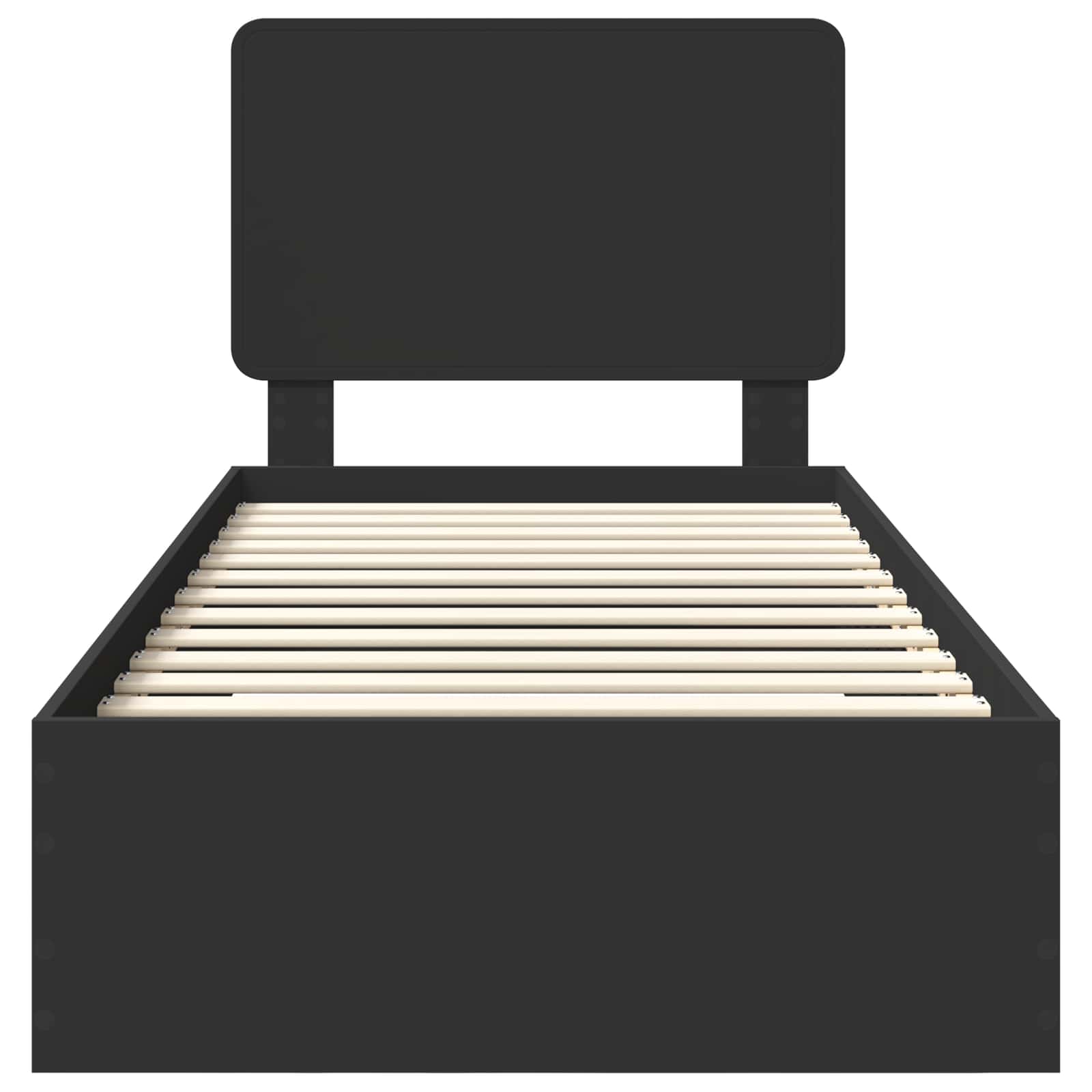 Struttura del letto Nero 75 x 190 cm Legno multistrato | homemem39