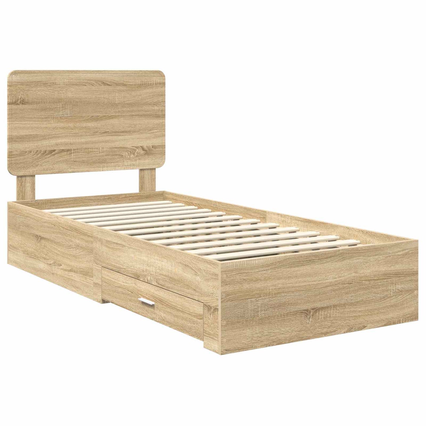 Struttura del letto Rovere Sonoma 75 x 190 cm Legno multistrato | homemem39