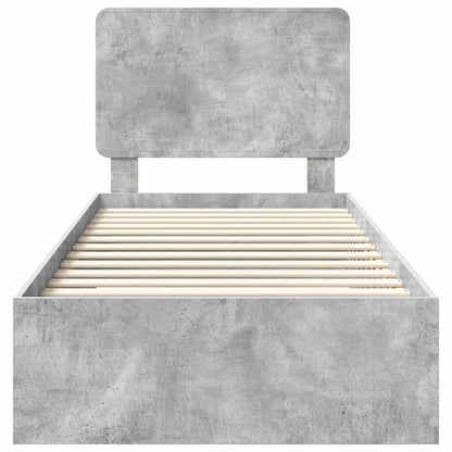 Struttura del letto con testiera Grigio cemento 70 x 190 cm | homemem39