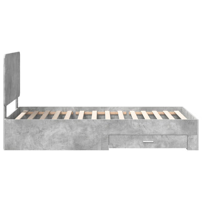 Struttura del letto con testiera Grigio cemento 70 x 190 cm | homemem39
