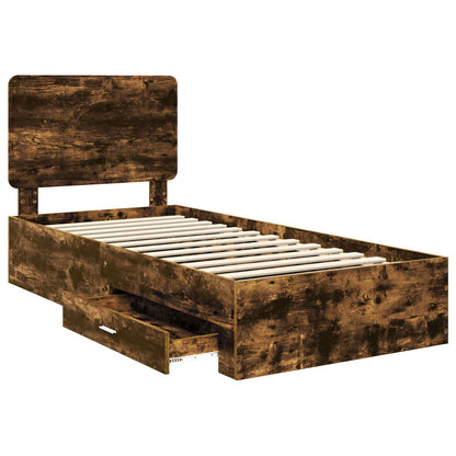 Struttura del letto Rovere fumé 75 x 190 cm Legno multistrato | homemem39