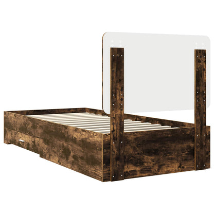 Struttura del letto Rovere fumé 75 x 190 cm Legno multistrato | homemem39