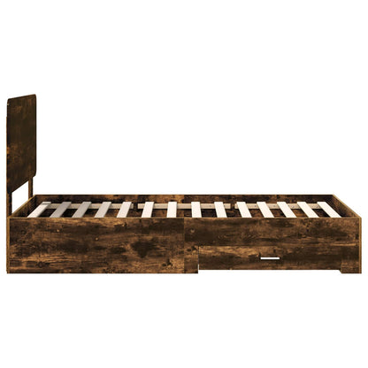 Struttura del letto Rovere fumé 75 x 190 cm Legno multistrato | homemem39