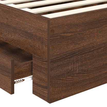 Struttura del letto con testiera Rovere Marrone 75 x 190 cm | homemem39