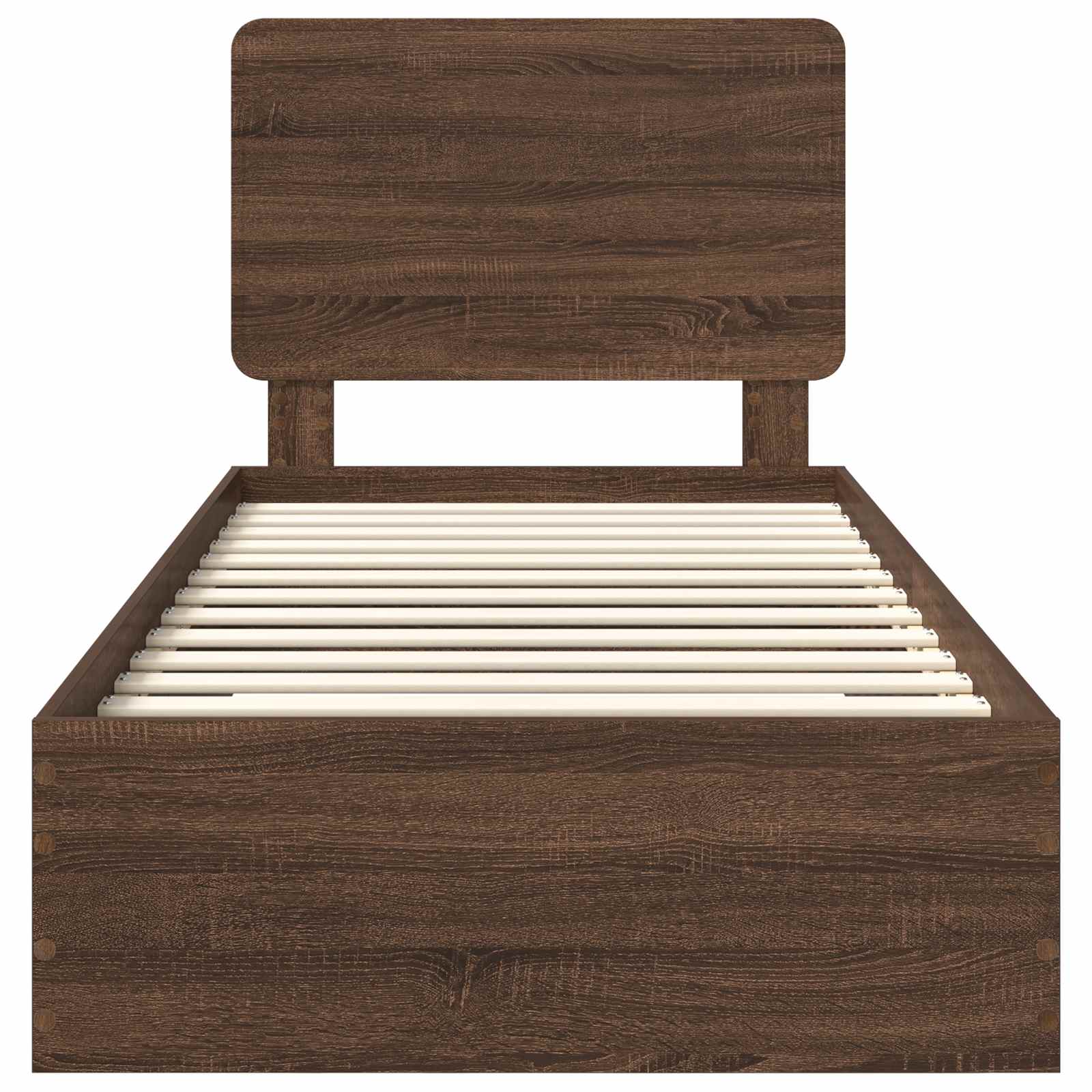Struttura del letto con testiera Rovere Marrone 75 x 190 cm | homemem39