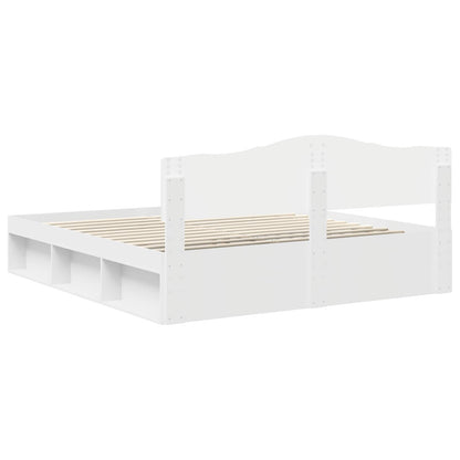 Struttura del letto Bianco 200 x 200 cm Pino massello | homemem39