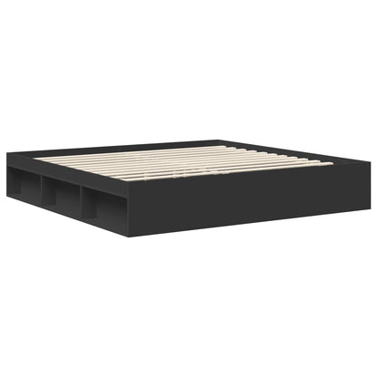 Struttura del letto Nero 200 x 200 cm Pino massello | homemem39
