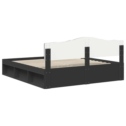 Struttura del letto Nero 200 x 200 cm Pino massello | homemem39
