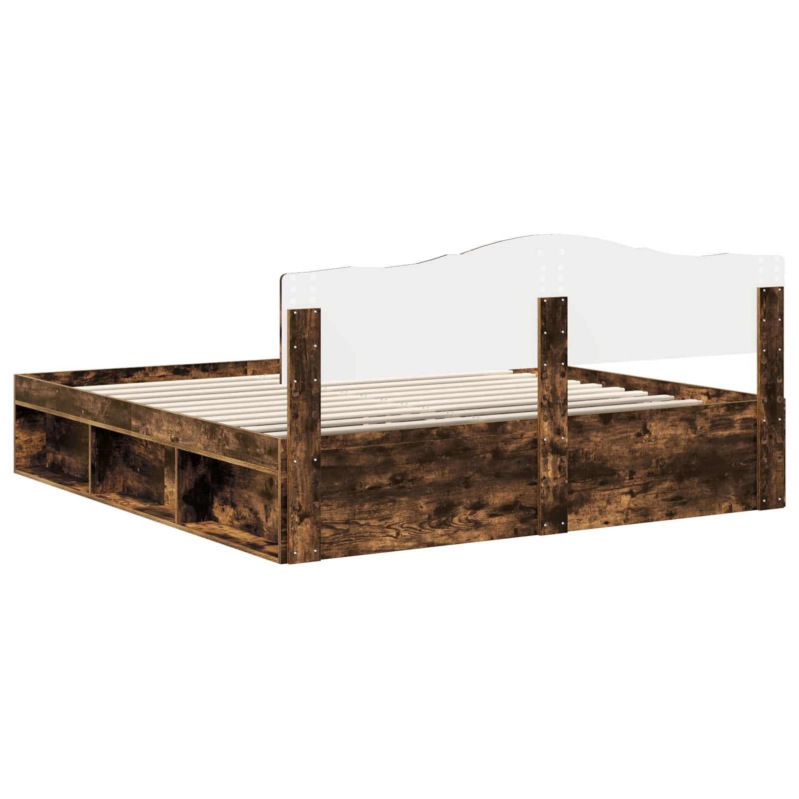 Struttura del letto Rovere fumé 200 x 200 cm Pino massello | homemem39
