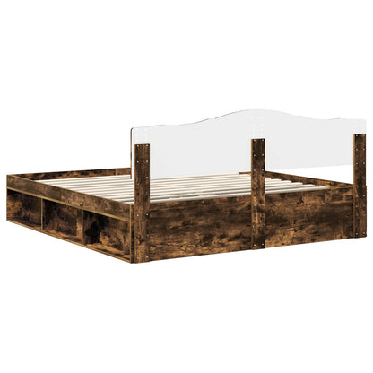 Struttura del letto Rovere fumé 200 x 200 cm Pino massello | homemem39