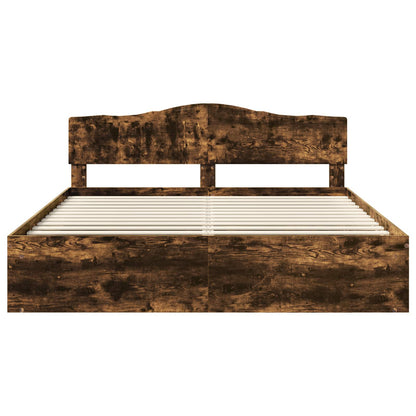 Struttura del letto Rovere fumé 200 x 200 cm Pino massello | homemem39