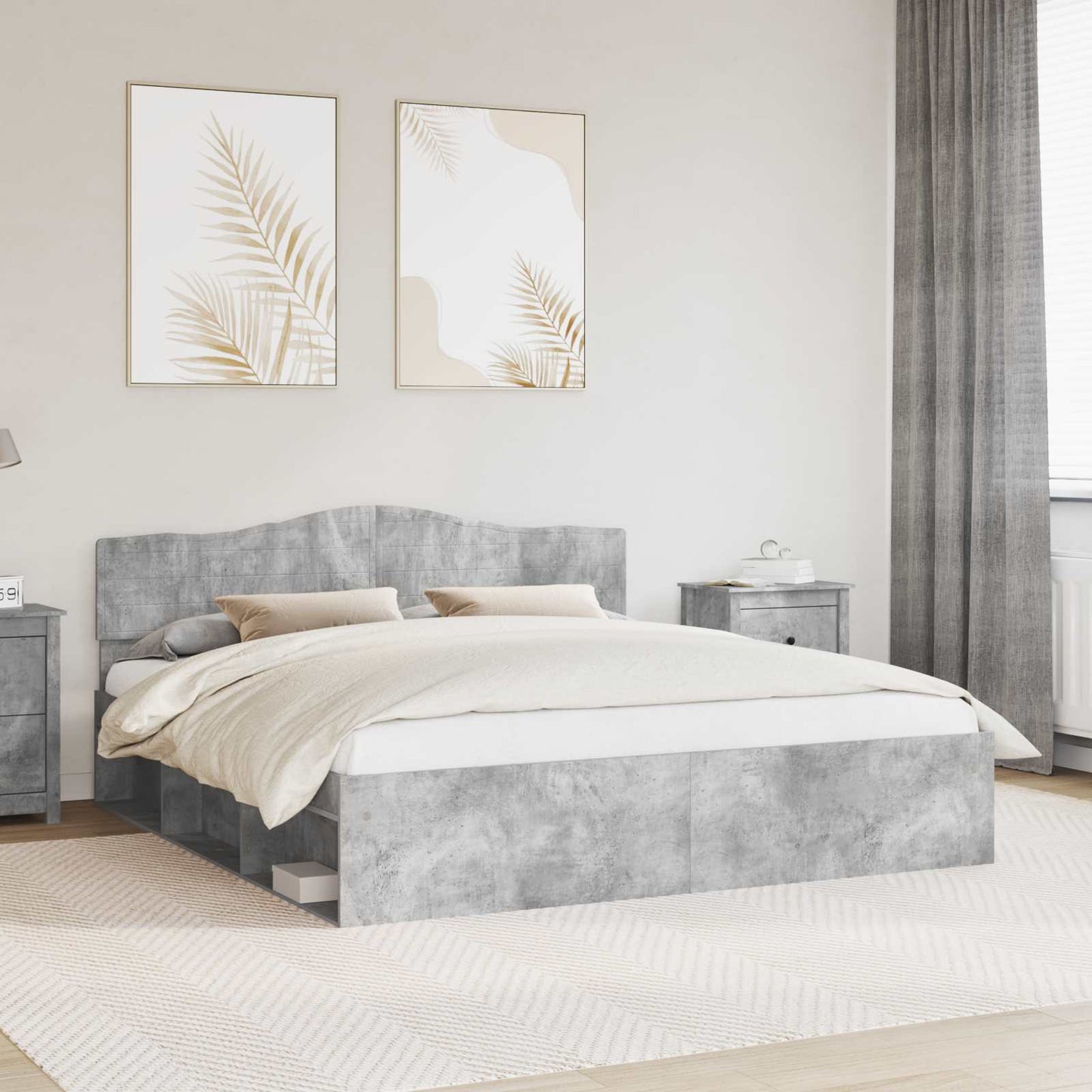 Struttura del letto Calcestruzzo 180 x 200 cm Pino massello | homemem39