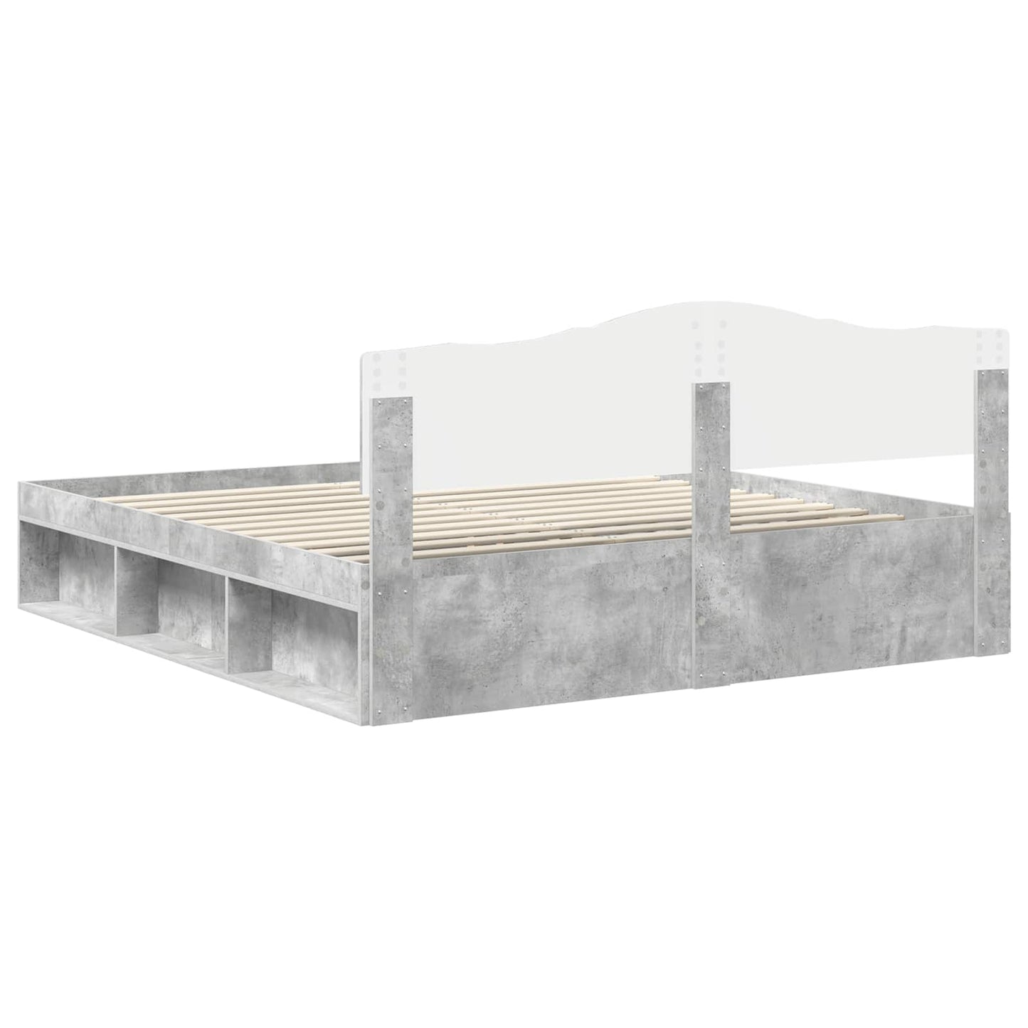 Struttura del letto Calcestruzzo 180 x 200 cm Pino massello | homemem39