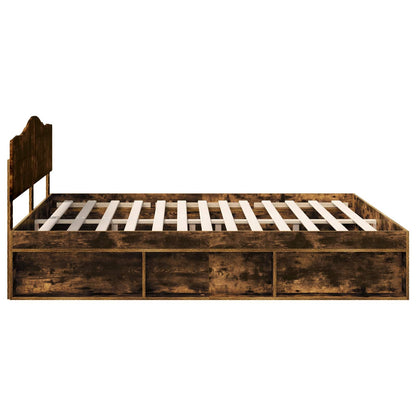 Struttura del letto Rovere fumé 180 x 200 cm Pino massello | homemem39