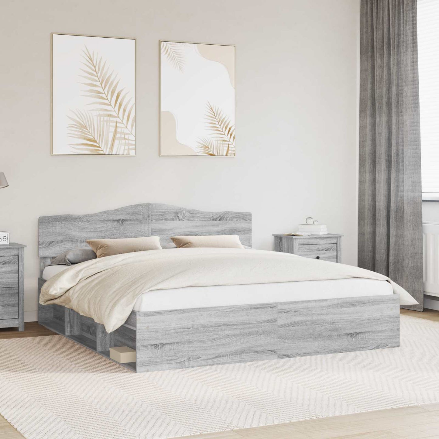 Struttura del letto Grigio Sonoma 180 x 200 cm Pino massello | homemem39