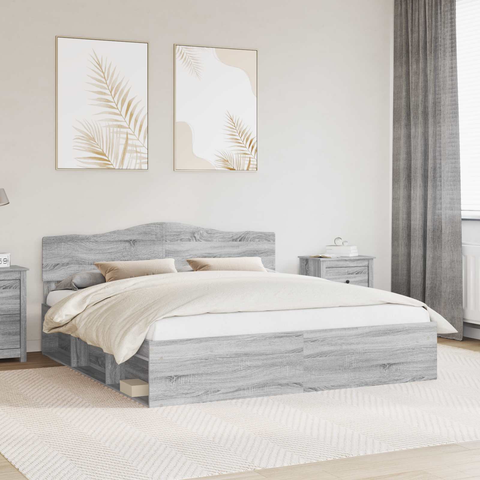 Struttura del letto Grigio Sonoma 180 x 200 cm Pino massello | homemem39