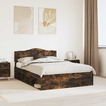 Struttura del letto Rovere fumé 160 x 200 cm Pino massello | homemem39