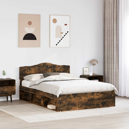 Struttura del letto Rovere fumé 160 x 200 cm Pino massello | homemem39
