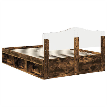 Struttura del letto Rovere fumé 160 x 200 cm Pino massello | homemem39
