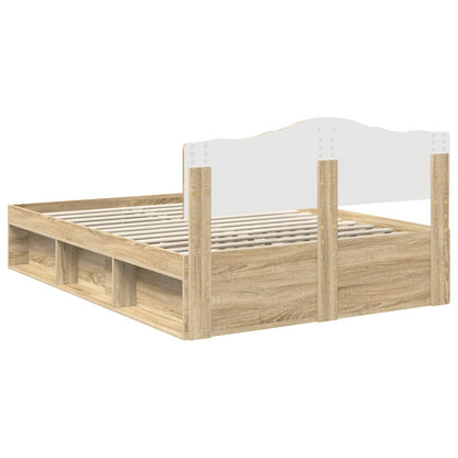Struttura del letto Rovere Sonoma 150 x 200 cm Pino massello | homemem39