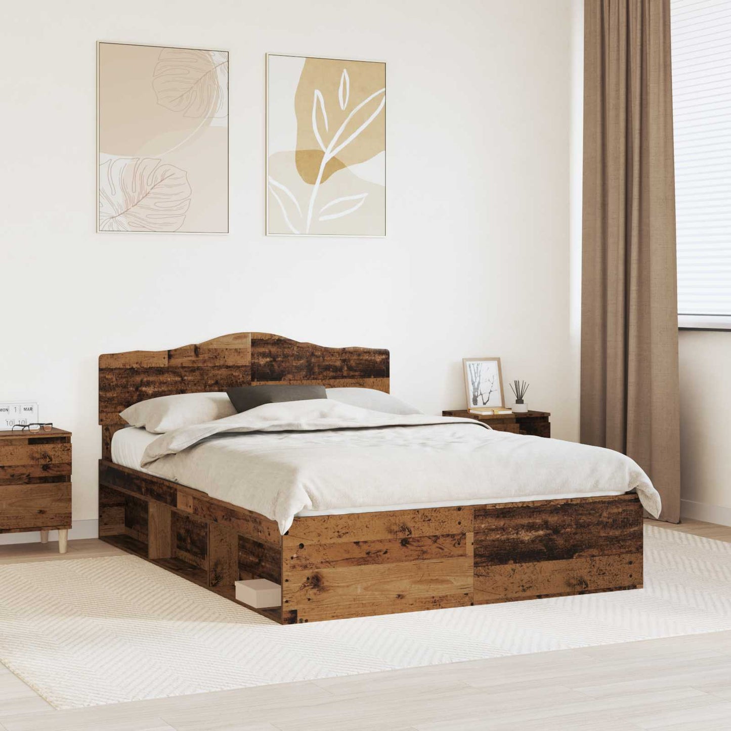Struttura del letto Legno vecchio 150 x 200 cm Pino massello | homemem39