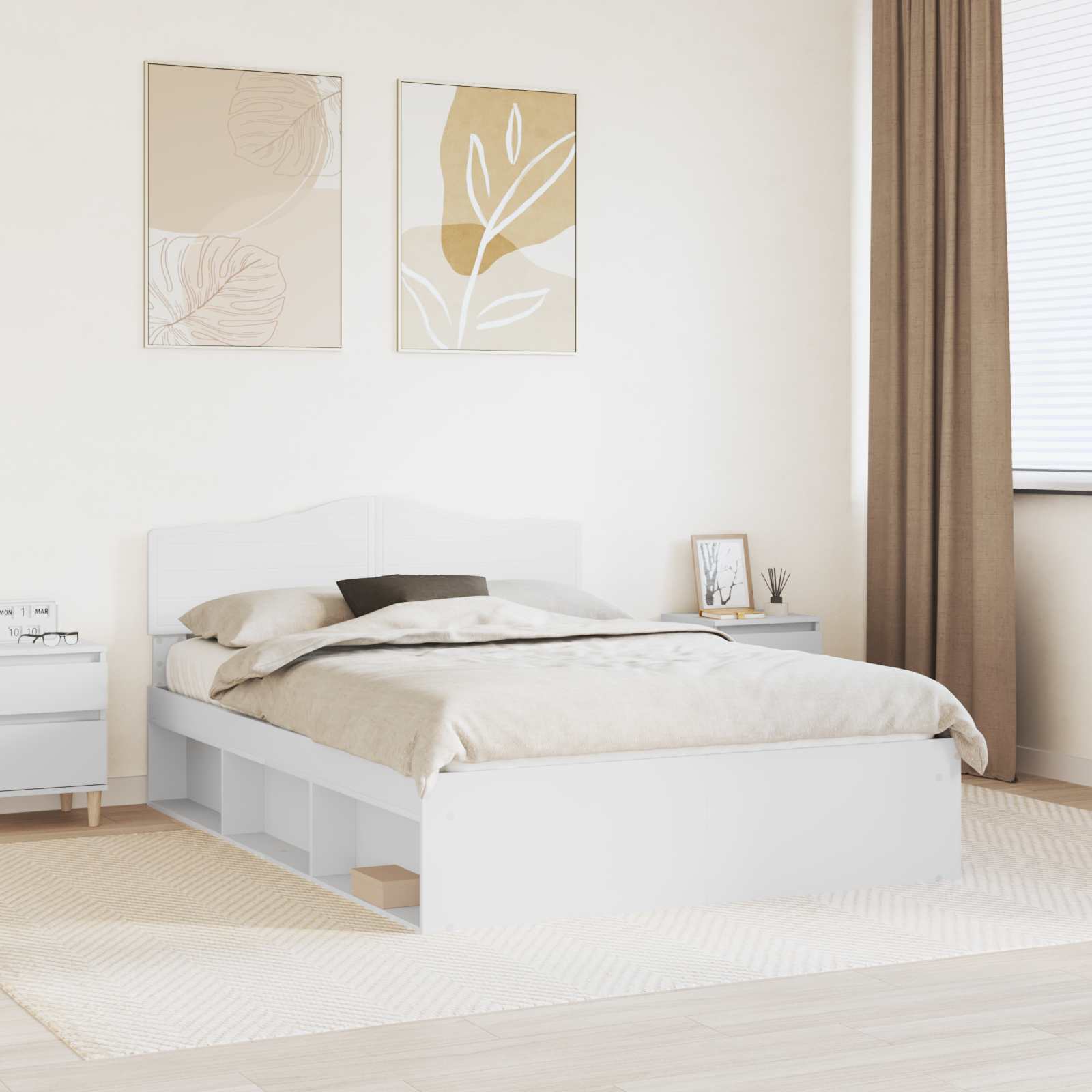 Struttura del letto Bianco 140 x 200 cm Pino massello | homemem39