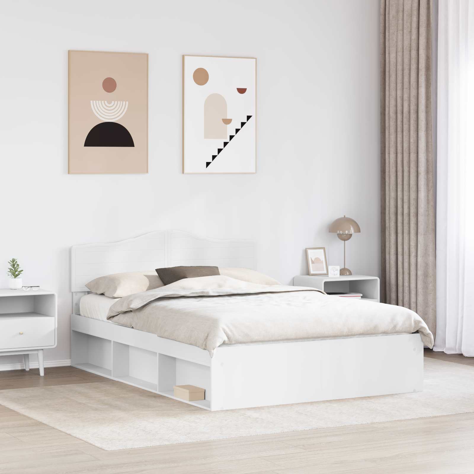 Struttura del letto Bianco 140 x 200 cm Pino massello | homemem39