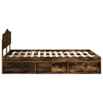 Struttura del letto Rovere fumé 140 x 200 cm Pino massello | homemem39