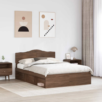 Struttura del letto Rovere Marrone 140 x 200 cm Pino massello | homemem39