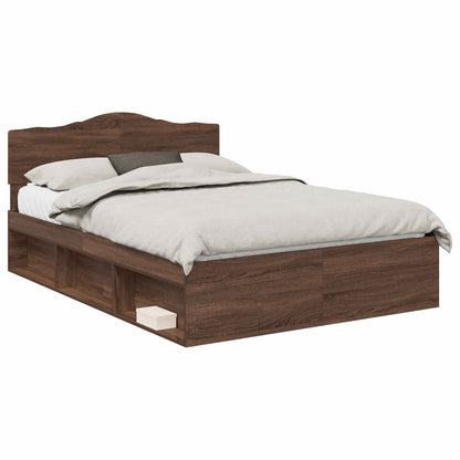 Struttura del letto Rovere Marrone 140 x 200 cm Pino massello | homemem39