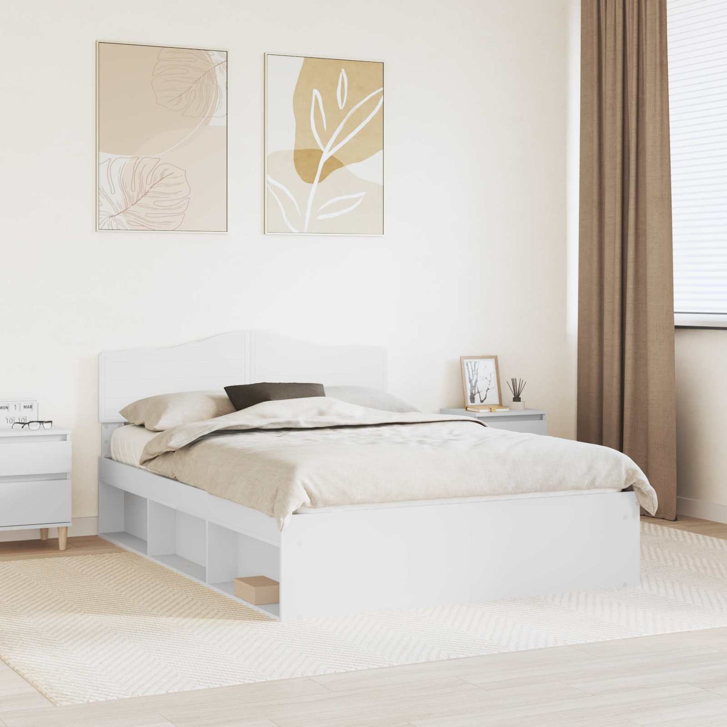 Struttura del letto Bianco 140 x 190 cm Pino massello | homemem39