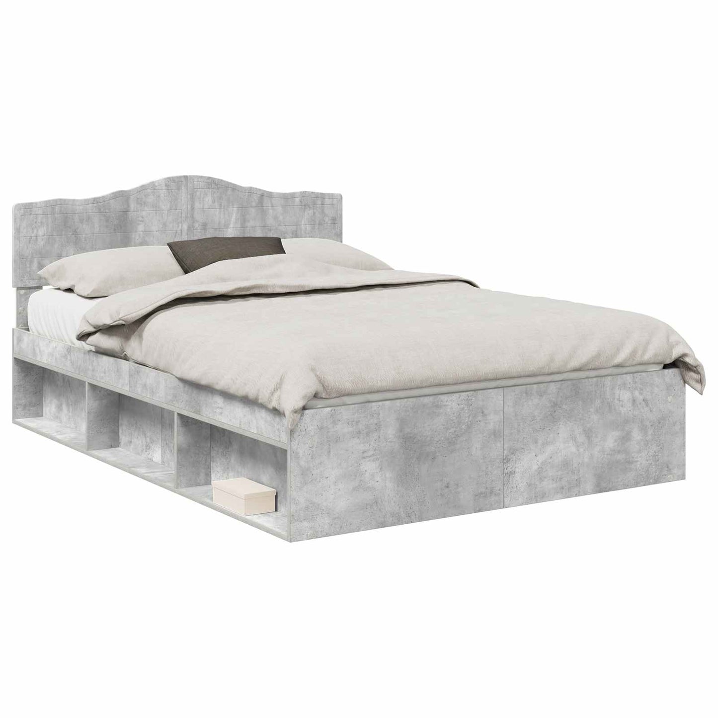Struttura del letto Calcestruzzo 140 x 190 cm Pino massello | homemem39