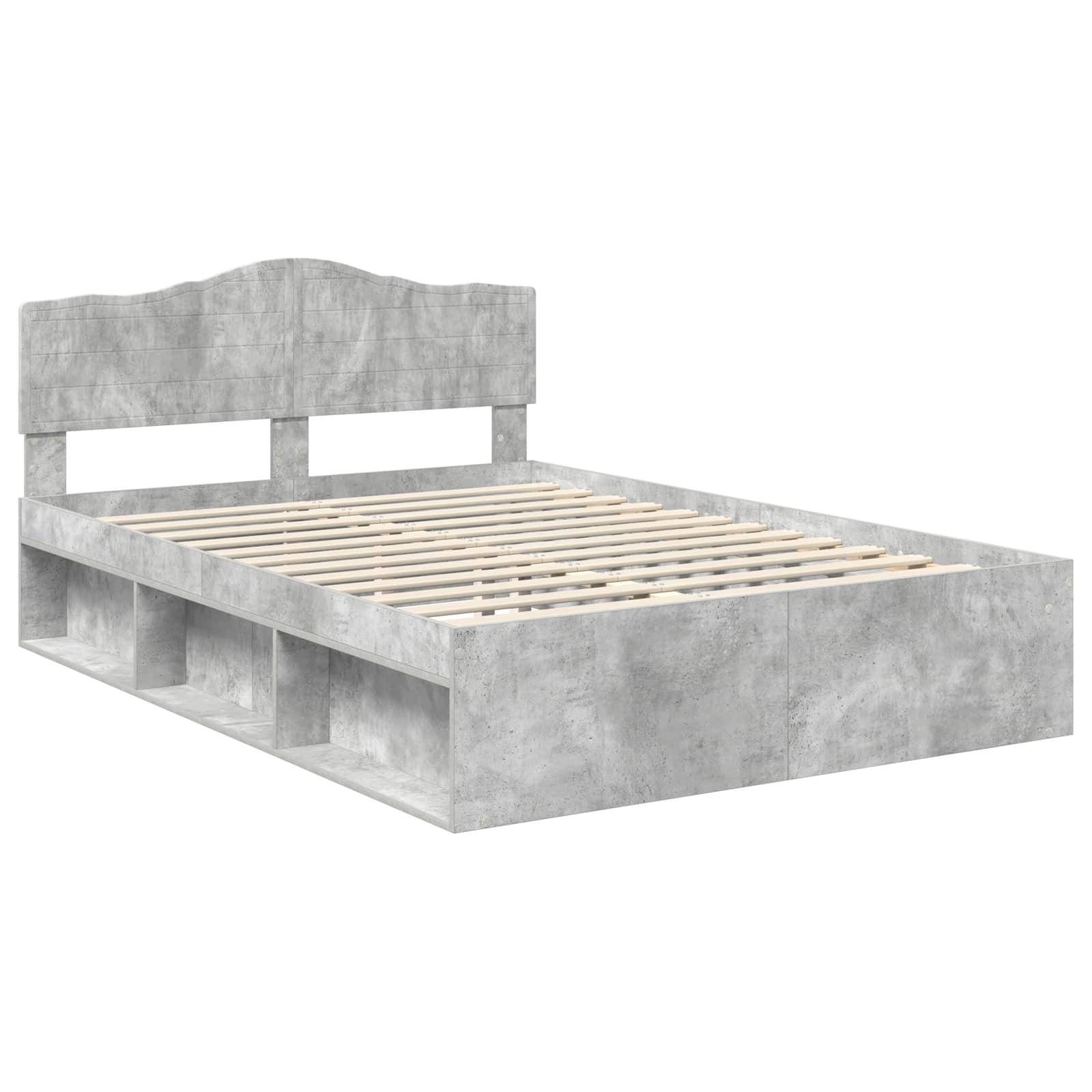 Struttura del letto Calcestruzzo 140 x 190 cm Pino massello | homemem39