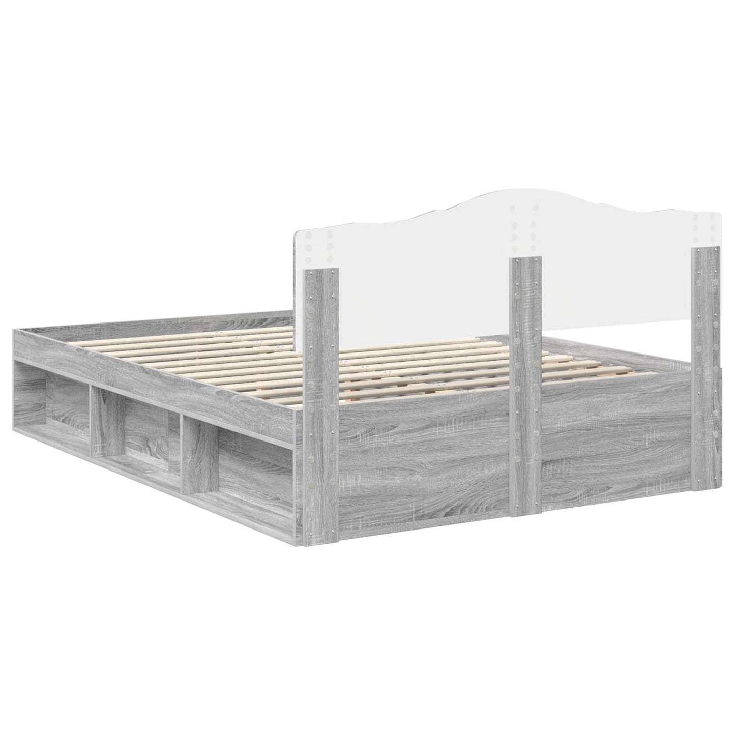 Struttura del letto Grigio Sonoma 140 x 190 cm Pino massello | homemem39