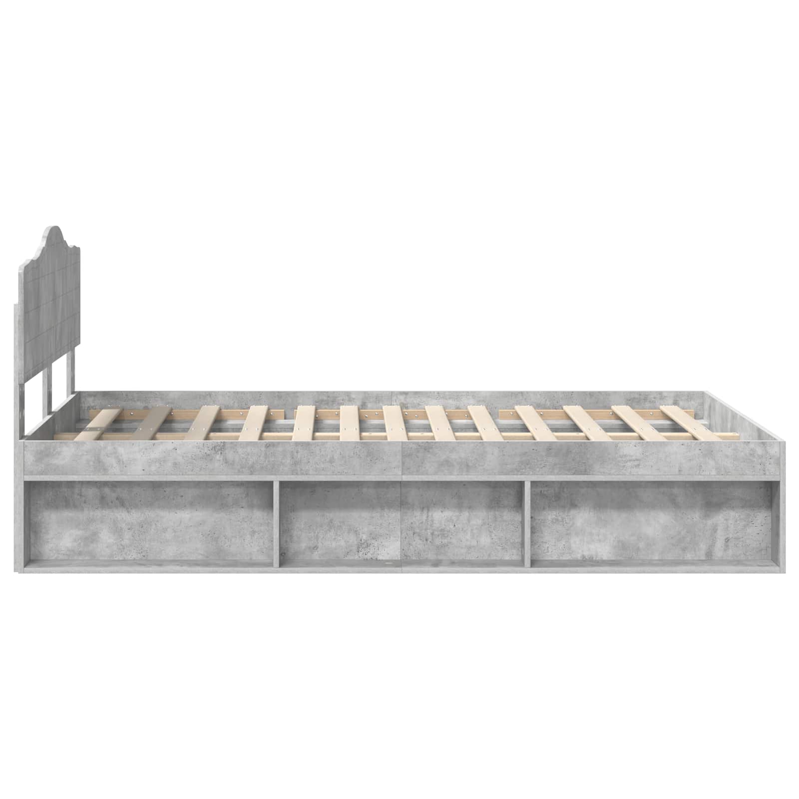 Struttura del letto Grigio Concretè 135 x 190 cm Pino massello | homemem39