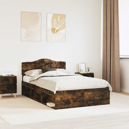 Struttura del letto Rovere fumé 135 x 190 cm Pino massello | homemem39