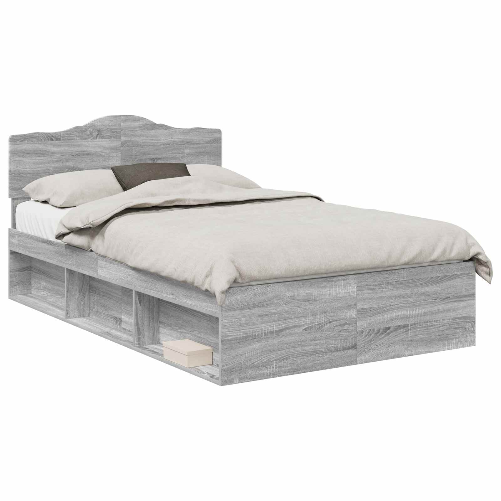 Struttura del letto Grigio Sonoma 135 x 190 cm Pino massello | homemem39