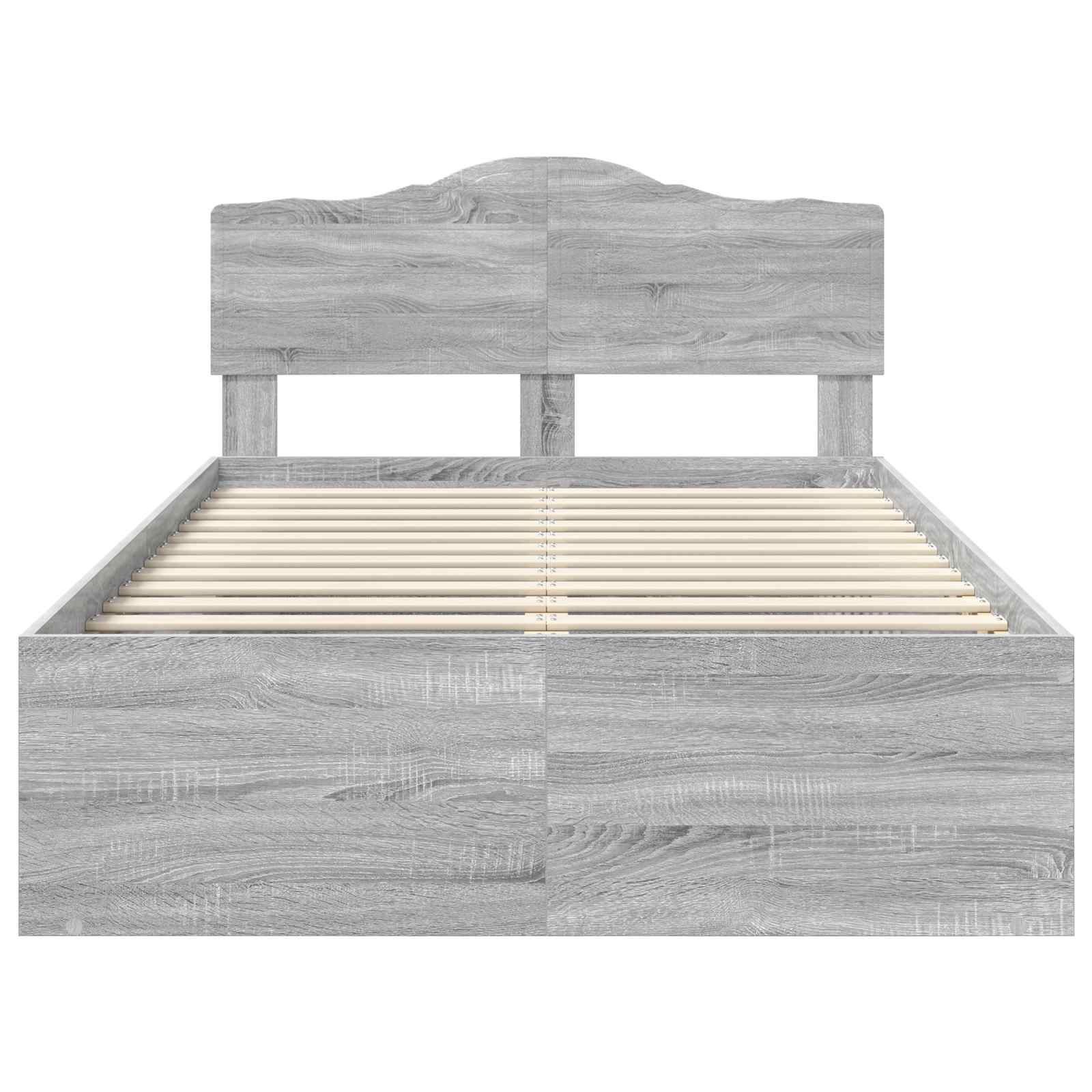 Struttura del letto Grigio Sonoma 135 x 190 cm Pino massello | homemem39