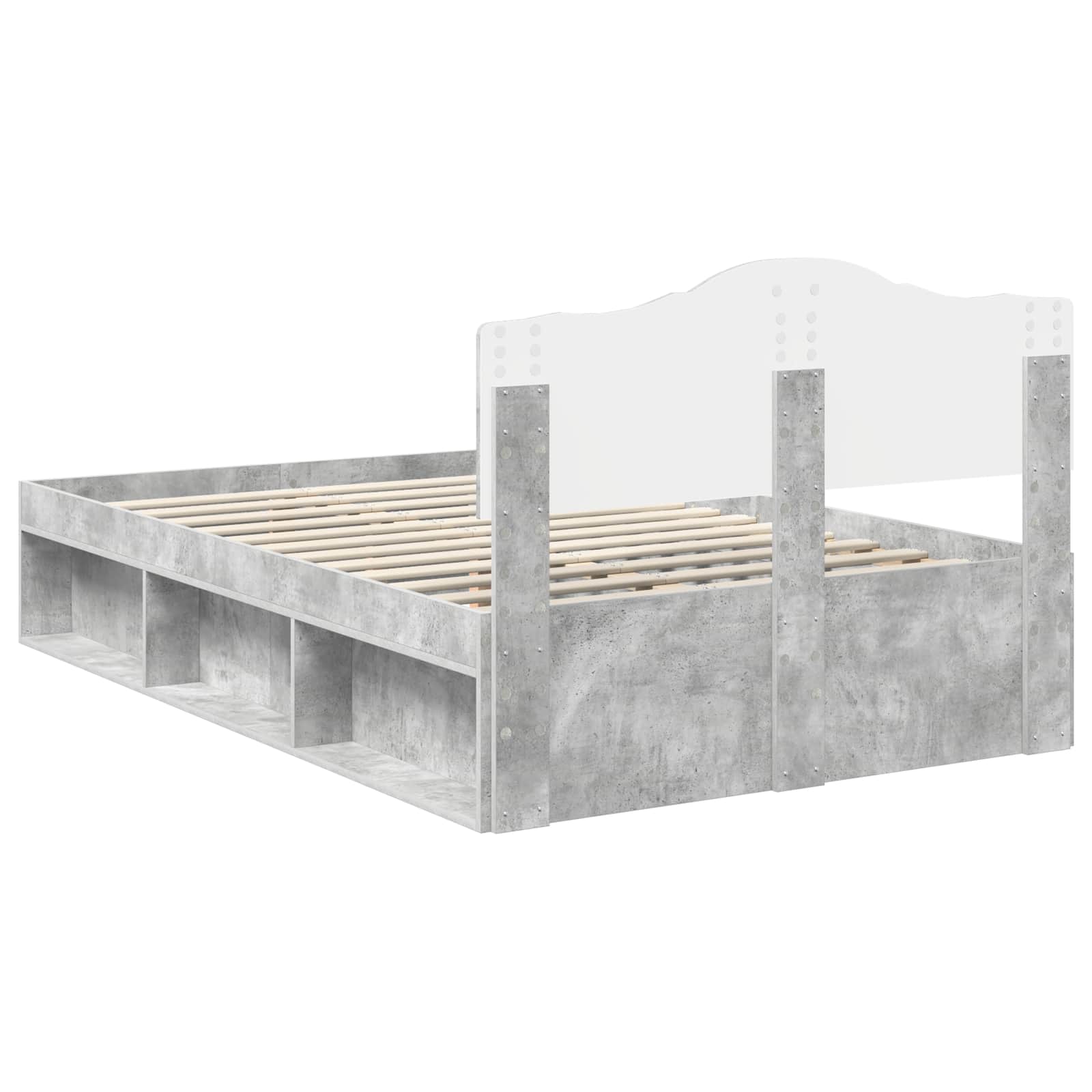 Struttura del letto Calcestruzzo 120 x 200 cm Pino massello | homemem39