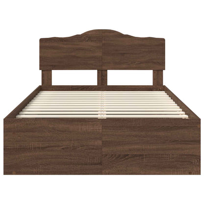 Struttura del letto Rovere Marrone 120 x 200 cm Pino massello | homemem39
