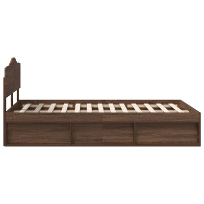 Struttura del letto Rovere Marrone 120 x 200 cm Pino massello | homemem39