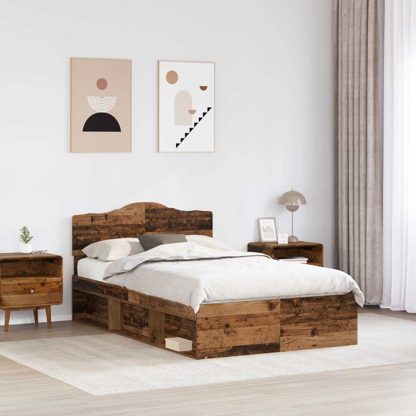 Struttura del letto Legno vecchio 120 x 200 cm Pino massello | homemem39
