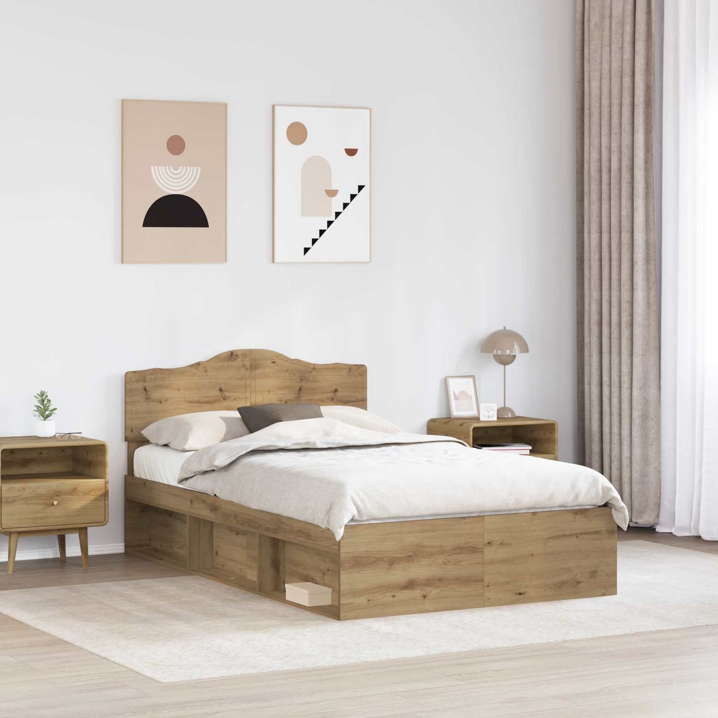 Struttura del letto Rovere Artigianale 120 x 190 cm | homemem39