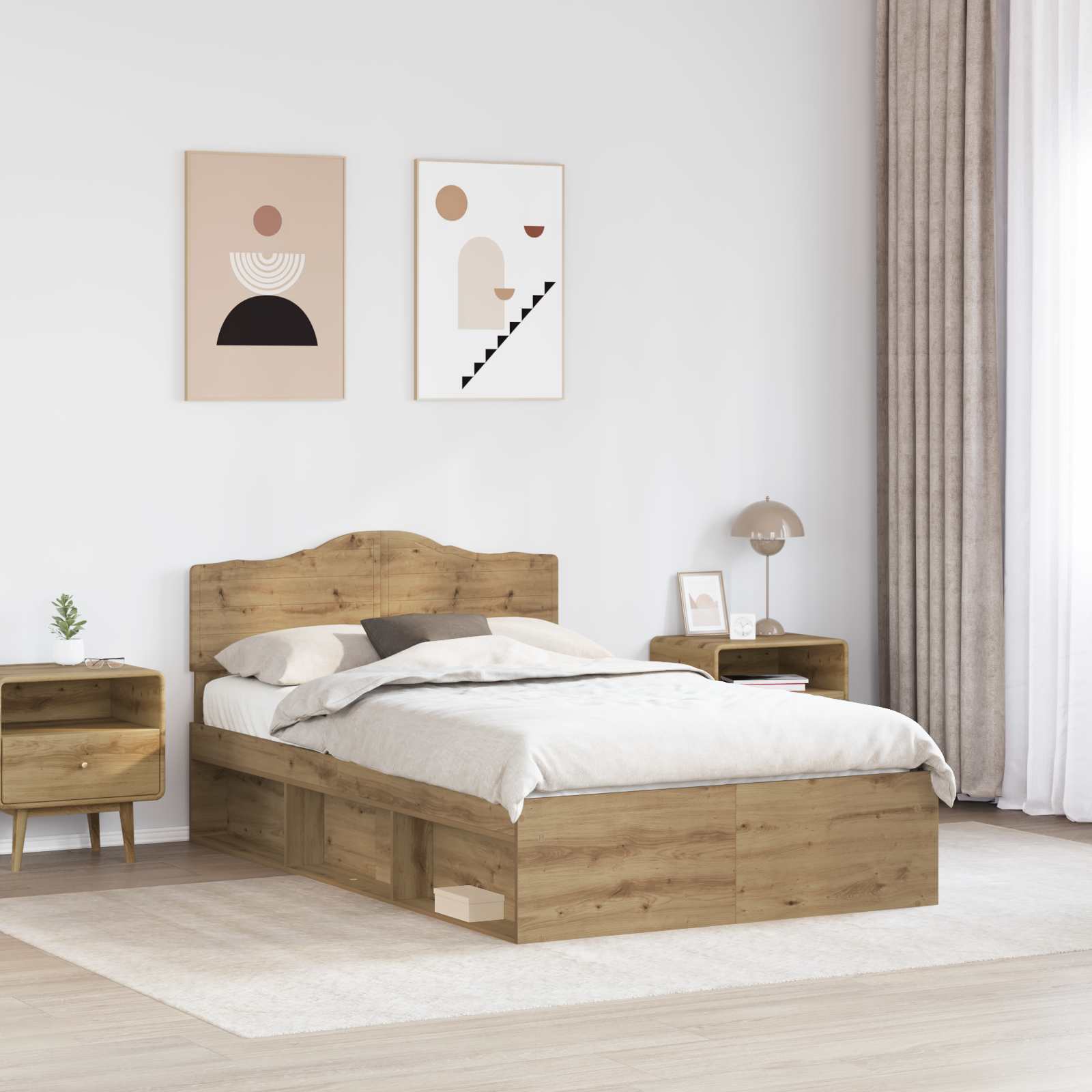 Struttura del letto Rovere Artigianale 120 x 190 cm | homemem39