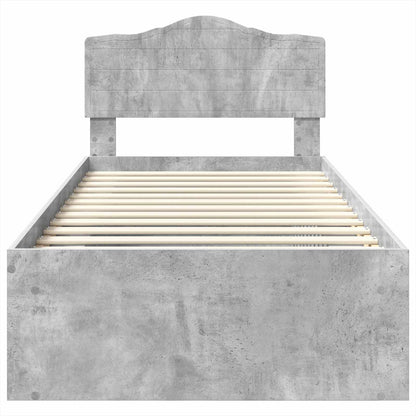 Struttura del letto Grigio Concretè 100 x 200 cm Pino massello | homemem39